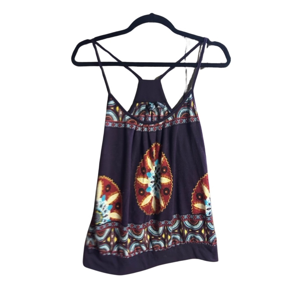 Weavers Purple and Multicolor Patterned Tank Top